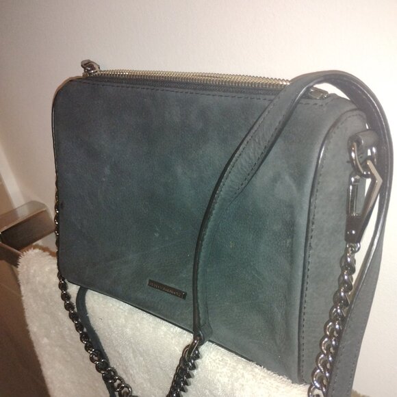 Suede Charcoal Cross body Purse - Picture 2 of 6